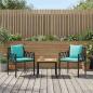Preview: ARDEBO.de - Gartenmöbel-Set 3 stk. Schwarz und Türkis Poly-Rattan