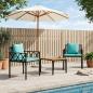 Preview: Gartenmöbel-Set 3 stk. Schwarz und Türkis Poly-Rattan