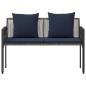 Preview: Bänke für Outdoor 2 -Seater 116 x 56 x 75 cm Poly-Rattan
