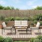 Preview: ARDEBO.de - Gartenmöbel-Set 4 stk. Cremeweiß Poly-Rattan