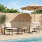 Preview: ARDEBO.de - Gartenmöbel-Set 3 stk. Cremeweiß Poly-Rattan