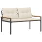 Preview: Bank Outdoor 2 -Seater 116 x 67,5 x 72 cm Poly-Rattan Cremeweiß