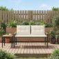 Preview: Bank Outdoor 2 -Seater 116 x 67,5 x 72 cm Poly-Rattan Cremeweiß