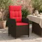 Preview: Verstellbarer Gartenstuhl Braun und Rot Poly-Rattan