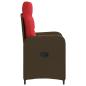 Preview: Verstellbarer Gartenstuhl Braun und Rot Poly-Rattan