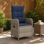 Preview: ARDEBO.de - Verstellbarer Gartenstuhl Grau und Marineblau