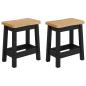 Preview: Barhocker EKAI 2 Stk. Schwarz 40 x 29 x 45,5 cm