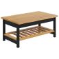 Preview: Couchtisch EKAI Schwarz 100 x 60 x 45,5 cm Massives Kiefernholz