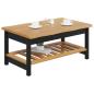 Preview: Couchtisch EKAI Schwarz 100 x 60 x 45,5 cm Massives Kiefernholz