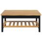 Preview: Couchtisch EKAI Schwarz 100 x 60 x 45,5 cm Massives Kiefernholz