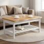 Preview: ARDEBO.de - Couchtisch EKAI Weiß 100 x 60 x 45,5 cm Massives Kiefernholz