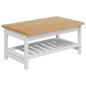 Preview: Couchtisch EKAI Weiß 100 x 60 x 45,5 cm Massives Kiefernholz