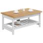 Preview: Couchtisch EKAI Weiß 100 x 60 x 45,5 cm Massives Kiefernholz