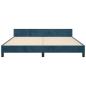 Preview: Bettgestell ohne Matratze Dunkelblau 160x200 cm Samt