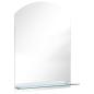 Preview: Wandspiegel mit Regal 50×70 cm Hartglas