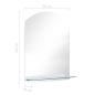 Preview: Wandspiegel mit Regal 50×70 cm Hartglas