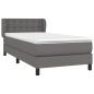 Preview: Boxspringbett mit Matratze Grau 80x200 cm Kunstleder