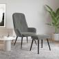 Preview: ARDEBO.de - Relaxsessel mit Hocker Dunkelgrau Samt