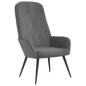 Preview: Relaxsessel mit Hocker Dunkelgrau Samt