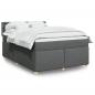 Preview: ARDEBO.de - Boxspringbett mit Matratze Dunkelgrau 140x200 cm Stoff
