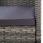 Preview: Gartenstühle mit Kissen in Dunkelgrau 4 Stk. Grau Polyrattan