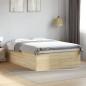 Preview: ARDEBO.de - Bettgestell Sonoma-Eiche 135x190 cm Holzwerkstoff