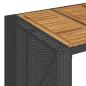 Preview: 5-tlg. Gartenbar-Set mit Kissen Schwarz Poly Rattan Akazie