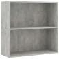 Preview: B?cherregal 2 F?cher Betongrau 80x30x76,5 cm Holzwerkstoff