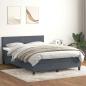 Preview: ARDEBO.de - Boxspringbett mit Matratze & LED Dunkelgrau 160x210 cm Samt
