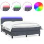 Preview: Boxspringbett mit Matratze & LED Dunkelgrau 160x210 cm Samt