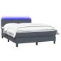 Preview: Boxspringbett mit Matratze & LED Dunkelgrau 160x210 cm Samt