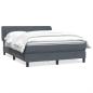 Preview: ARDEBO.de - Boxspringbett mit Matratze Dunkelgrau 160x210 cm Samt