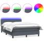 Preview: Boxspringbett mit Matratze & LED Dunkelgrau 160x210 cm Samt