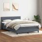 Preview: Boxspringbett mit Matratze & LED Dunkelgrau 160x210 cm Samt