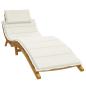 Preview: ARDEBO.de - Sonnenliegen-Auflage Melange Creme 186x58x4 cm Stoff