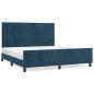 Preview: Bettgestell ohne Matratze Dunkelblau 160x200 cm Samt