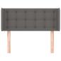 Preview: Kopfteil mit Ohren Grau 83x16x78/88 cm Kunstleder