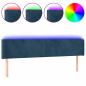 Preview: LED Kopfteil Dunkelblau 163x16x78/88 cm Samt