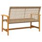 Preview: Gartenbank Beige 112 cm Poly Rattan und Akazienholz