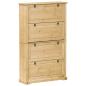 Preview: Schuhschrank Corona 99x32x163,5 cm Massivholz Kiefer