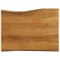 Preview: ARDEBO.de - Tischplatte mit Baumkante 80x60x3,8 cm Massivholz Mango