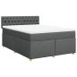 Preview: Boxspringbett mit Matratze Dunkelgrau 140x200 cm Stoff