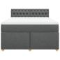 Preview: Boxspringbett mit Matratze Dunkelgrau 140x200 cm Stoff