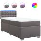 Preview: Boxspringbett mit Matratze Grau 80x200 cm Kunstleder