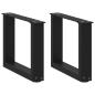 Preview: Couchtischbeine U-Form 2 Stk. Schwarz 30x(30-31) cm Stahl