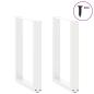 Preview: Esstischbeine U-Form 2 Stk. Weiß 50x(72-73) cm Stahl