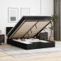 Preview: ARDEBO.de - Ottoman-Bett mit Matratzen & LEDs Schwarz 140x190 cm Kunstleder