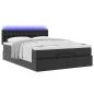 Preview: Ottoman-Bett mit Matratzen & LEDs Schwarz 140x190 cm Kunstleder