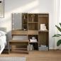 Preview: Schminktisch-Set mit LED-Leuchten Artisan-Eiche Holzwerkstoff