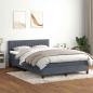 Preview: ARDEBO.de - Boxspringbett mit Matratze & LED Dunkelgrau 160x210 cm Samt